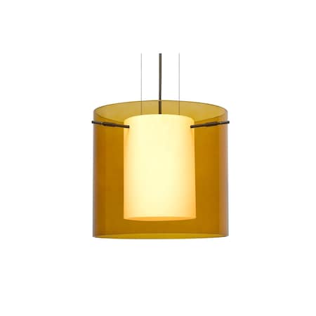 Pahu 12 Cable Pendant, Trans. Armagnac/Opal, Bronze Finish, 1x11W LED